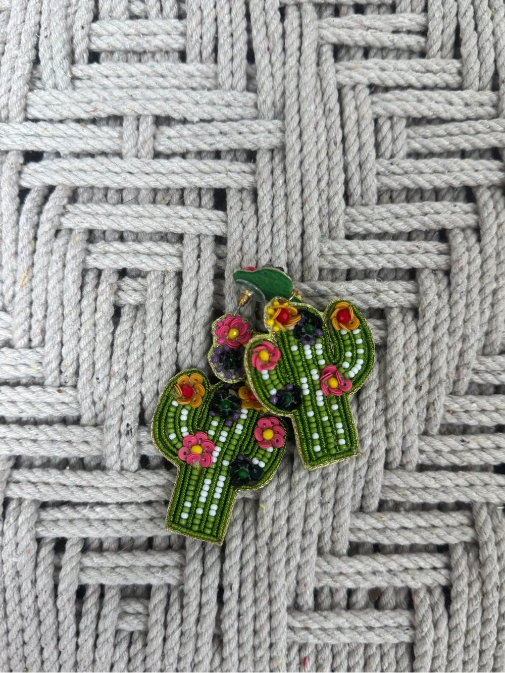 Cactus Beaded Earrings